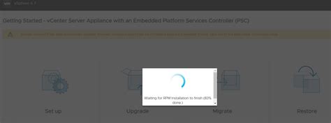 The VMware vCenter Server appliance can be deployed on ESXi 6. . Vcenter 7 waiting for rpm installation to finish